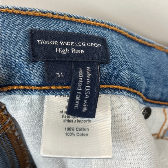 Veronica Beard Taylor Wide Leg High Waist Crop Blue Jeans Size 31 - Picture 10 of 10